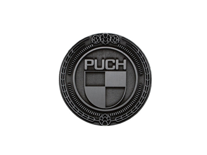 Badge / emblem Puch logo silver 47mm RealMetal product